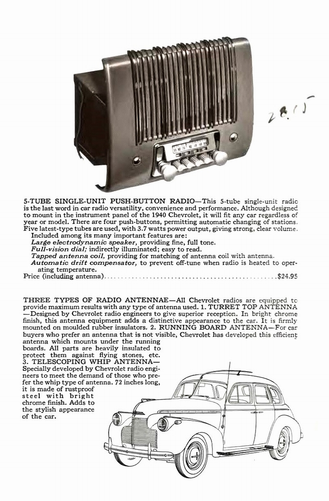 1940 Chevrolet Accessories Booklet Page 2
